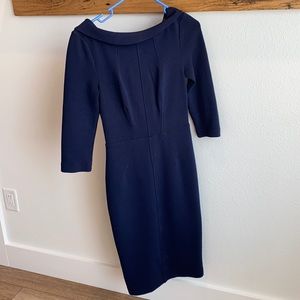 Boden navy zip back dress